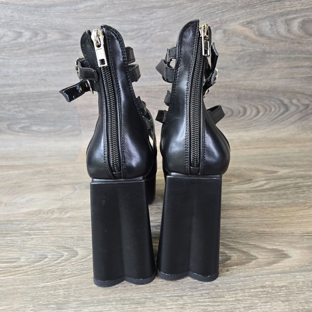 Black Platform Strappy Heels - image 8